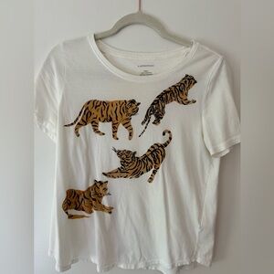 Anthropologie cropped tiger tshirt